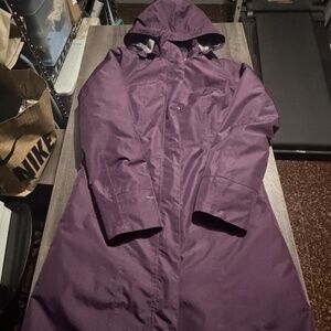 Eddie Bauer Weatheredge Women’s Purple RainCoat Long removable Insulation Tall S